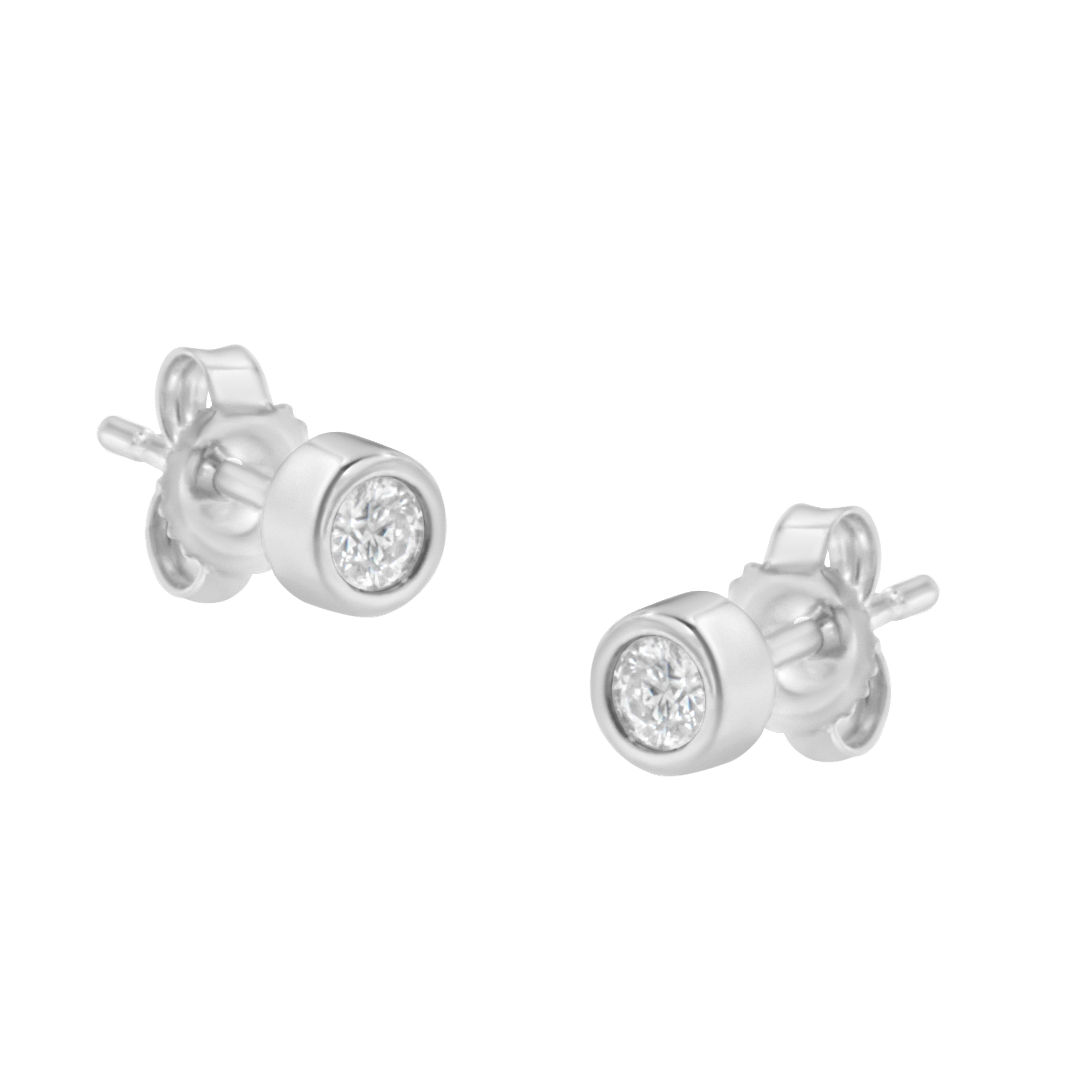 10k White Gold 0.15 Cttw Round Brilliant-Cut